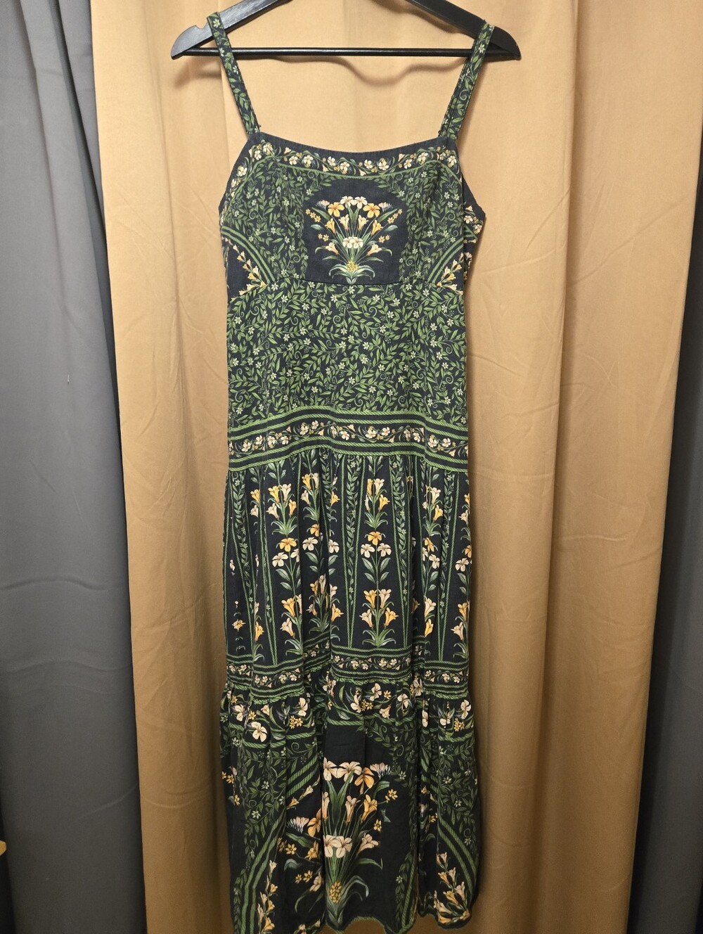 Farm Rio Flowers Arch Back Sleeveless Maxi Sundress size Medium - Picture 2 of 6
